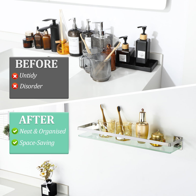 Stainless Steel Wall Bathroom Shelves