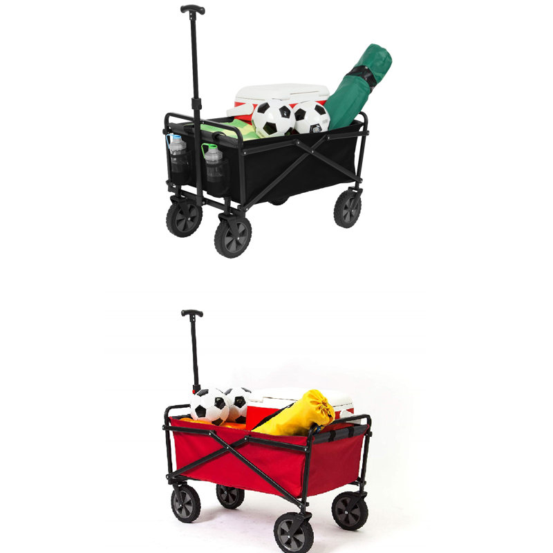 Chariot utilitaire pliant manuel robuste, Rouge / noir