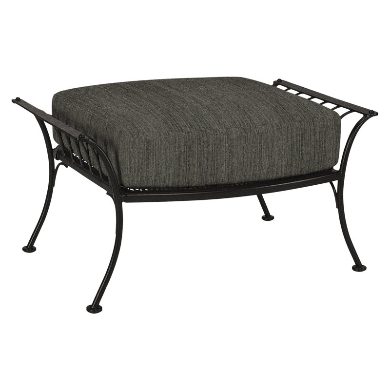 Monterra Outdoor Ottoman, Carbon Black, Sash Denim