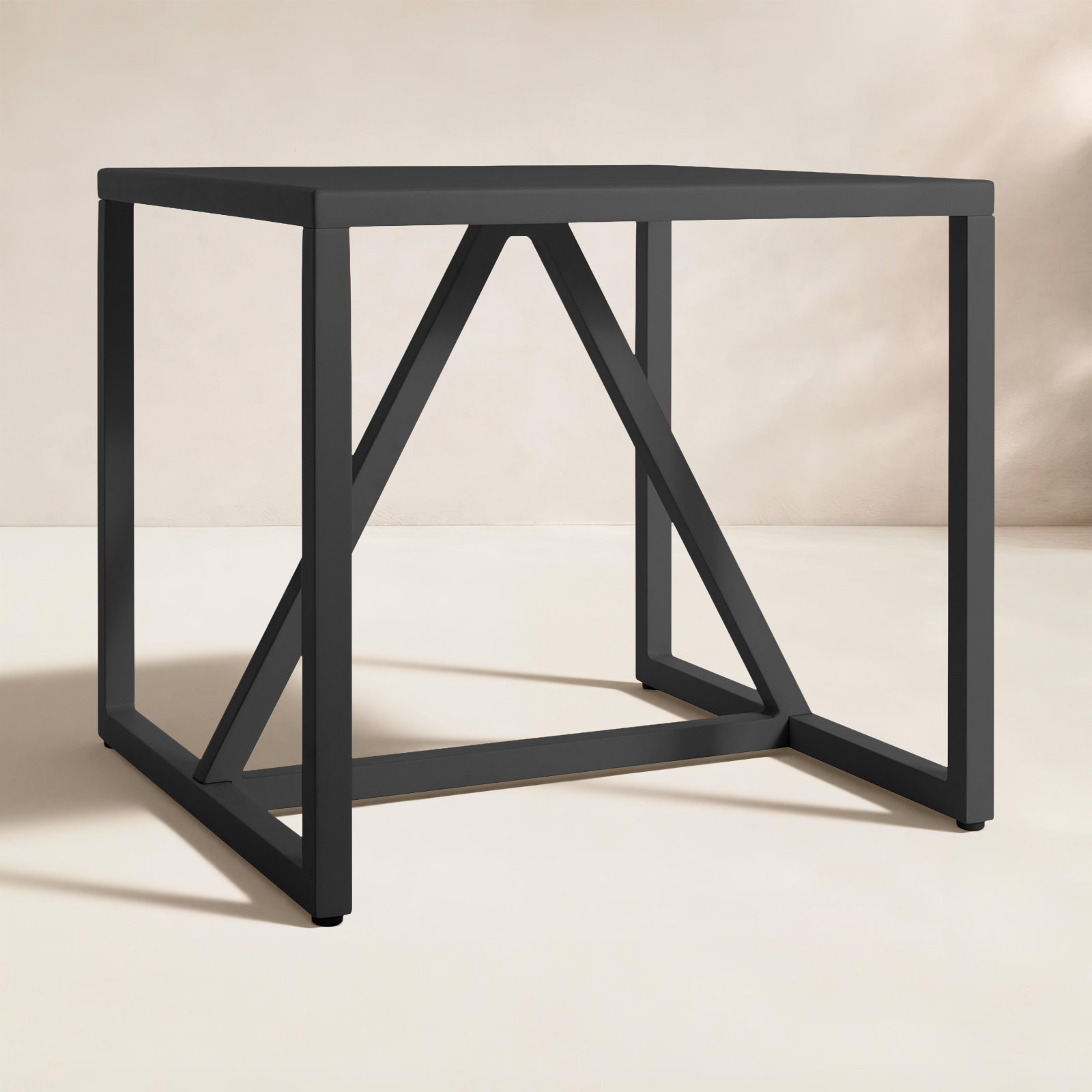 Strut 20'' Metal Outdoor Coffee Table, Carbon, 18" H x 20" W x 20" D