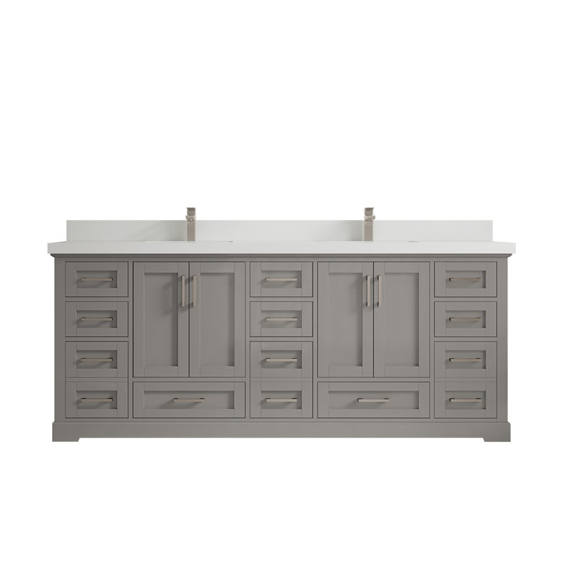 Ensemble de meuble-lavabo double 84 po Esin, Blanc