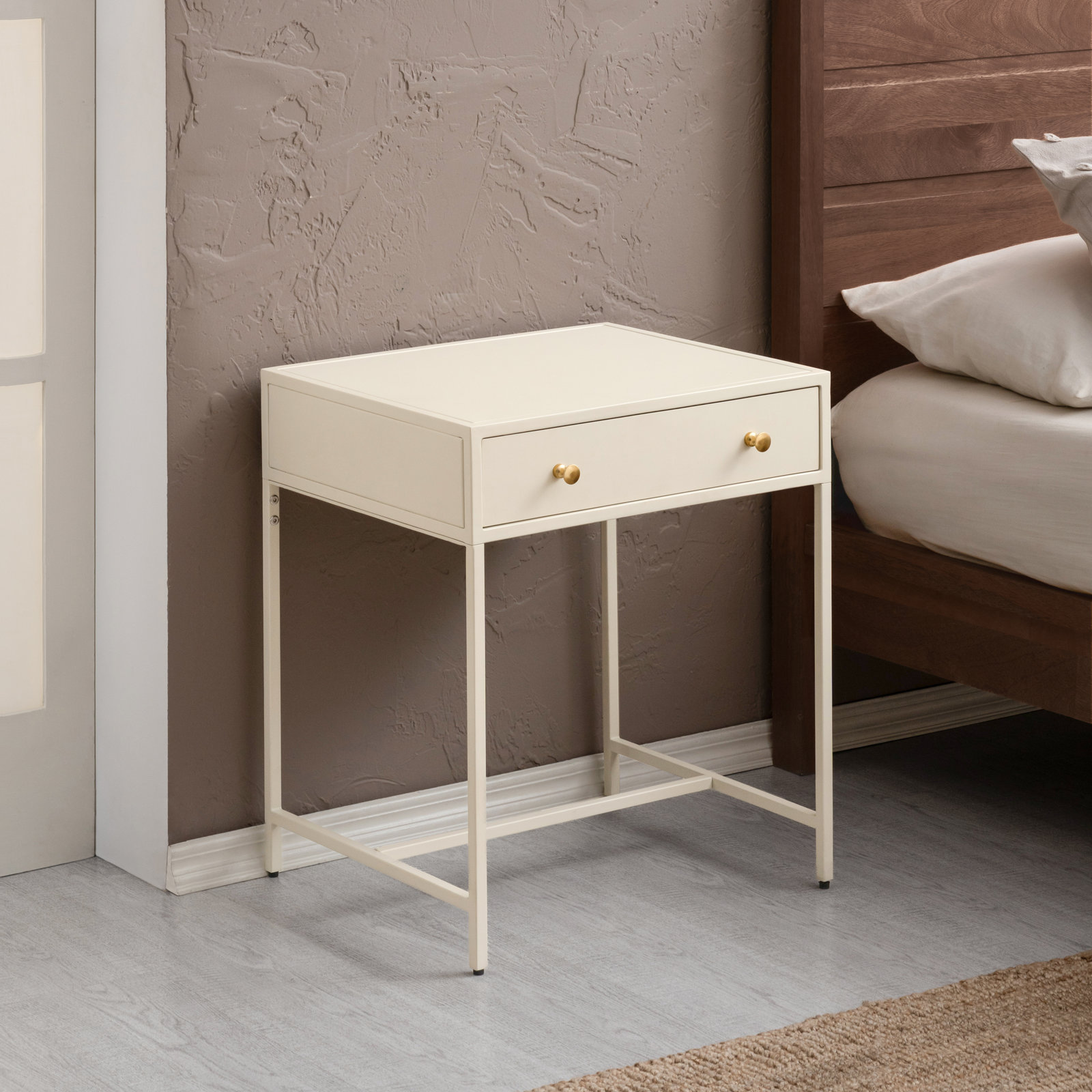 Sabian 1-Drawer Nightstand, Chalk White