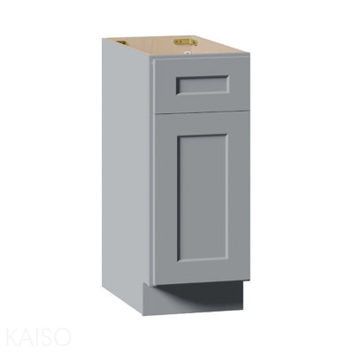 Armoire de base 15 po Shaker avec porte à fermeture en douceur, tiroir, unité en bois massif compacte avec tablette réglable pour la cuisine, la salle de bain, la buanderie et le garage (l 15 po x P 24 po x H 34,5 po)