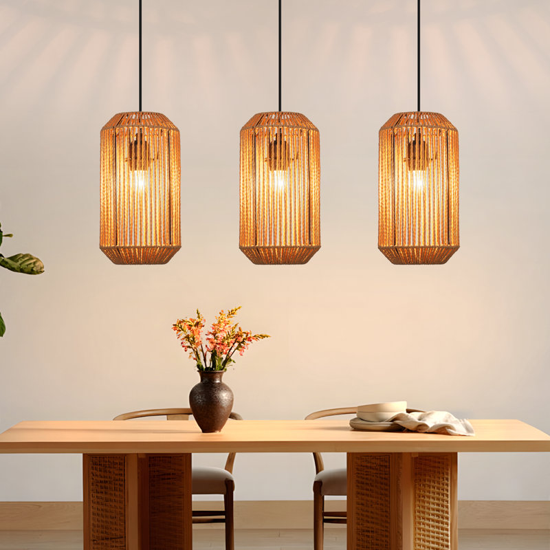 3 - Light Stainless Steel Caged Pendant