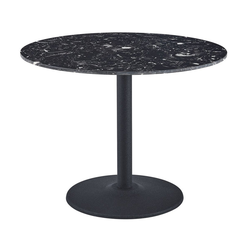 Southbridge Round Dining Table with Steel Base, 75 x 80 x 80cm, White, Black