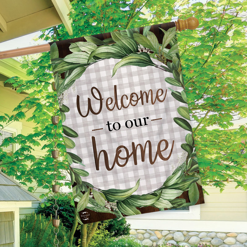 Welcome to Our Home Wreath - Drapeau de maison à double face