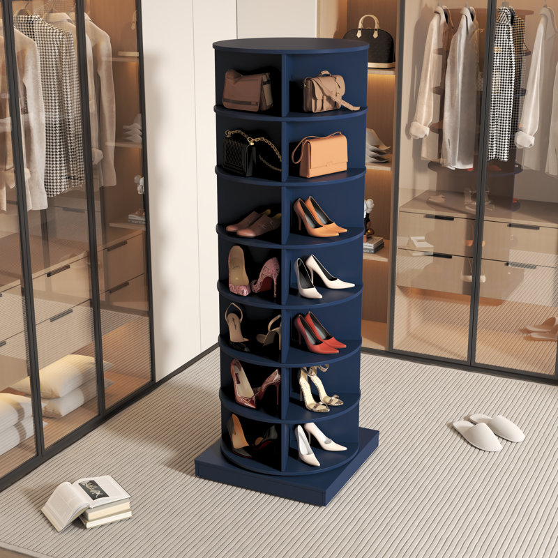 Armoire à chaussures rotative 360 7 niveaux, 7, Marine