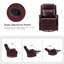 Fauteuil inclinable manuel berçant en cuir véritable Annarita (ensemble de 2)-1592149331