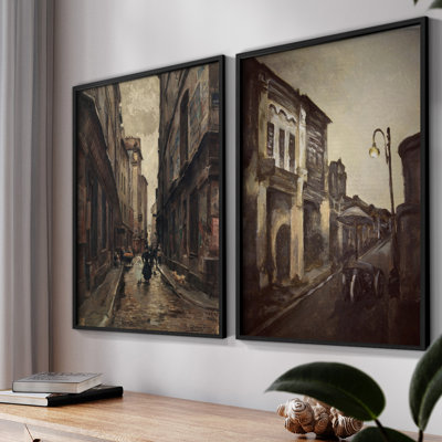 Vintage  Landscape LX  -Framed Giclee Print - Set of 2