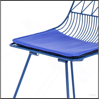 Chaises de bistro en métal Industrial, chaises d'appoint en similicuir rembourrées à dossier géométrique moderne, chaise en métal robuste et légère, chaise de café de cuisine intérieure et extérieure avec patins anti-rayures