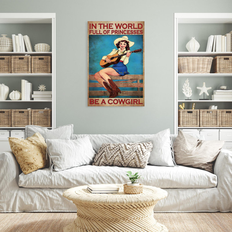 «Be a cowgirl», impression sur toile, H 36 po x l 24 po x P 1,25 po