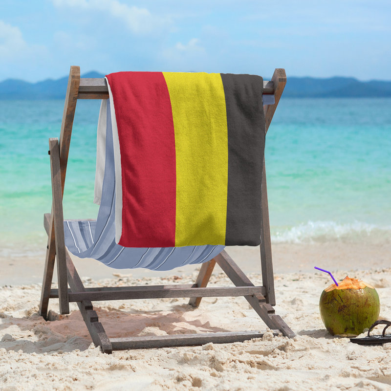 Lightweight Beach Towel, Red/Yellow/Black, Microfiber