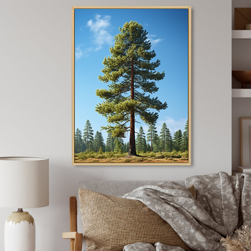 Proud pin II - art mural sur toile floral et botanique, H 44 po x l 34 po x P 1,5 po, Cadre naturel flottant