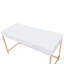 Bureau de coiffeuse Ottey, blanc brillant et finition dorée