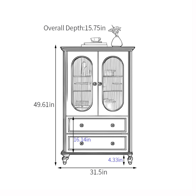Armoire décorative moderne en verre