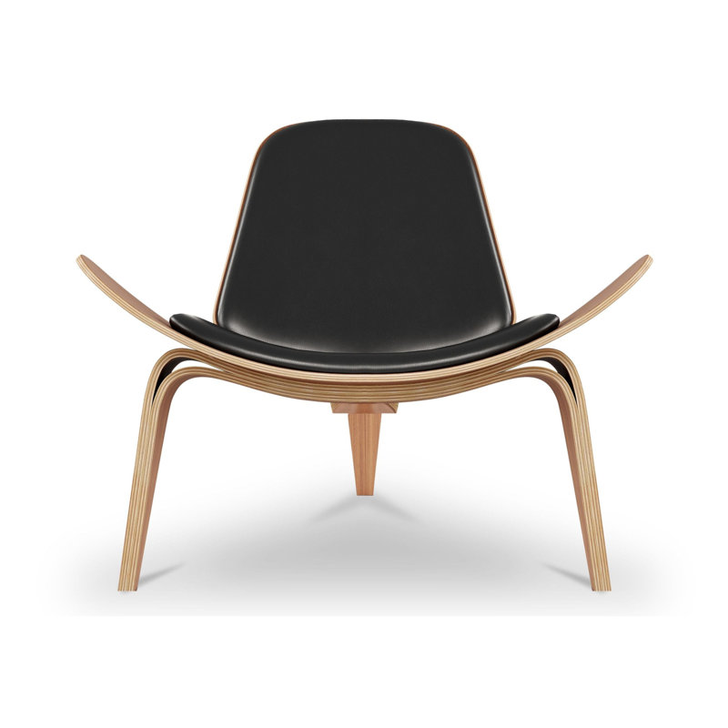 Arch Shell Chair, Black Leather