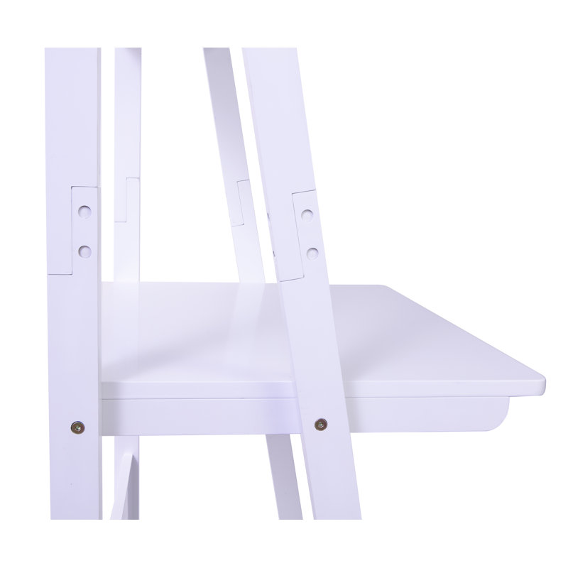 Bureau échelle étagère de plancher, Blanc mat