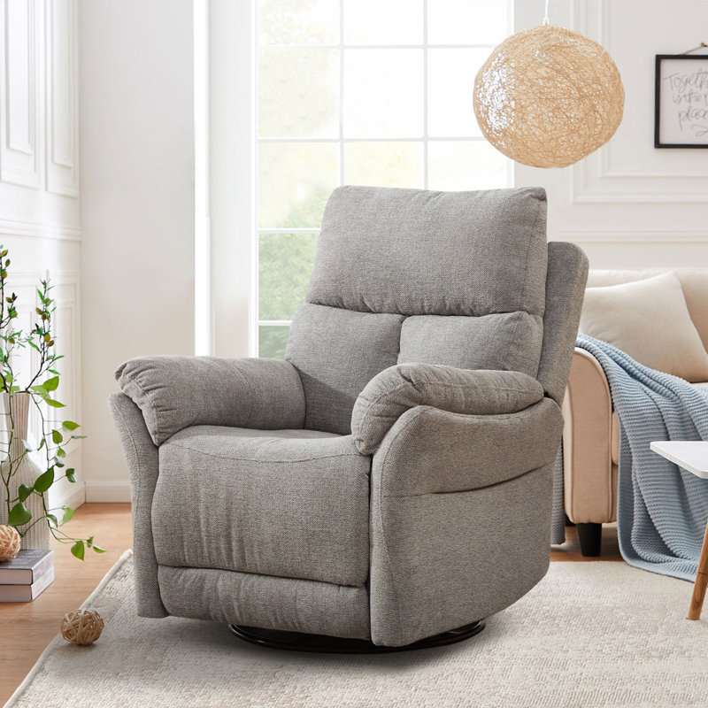 Hawn 33.5" W Rocker Recliner, Light Gray