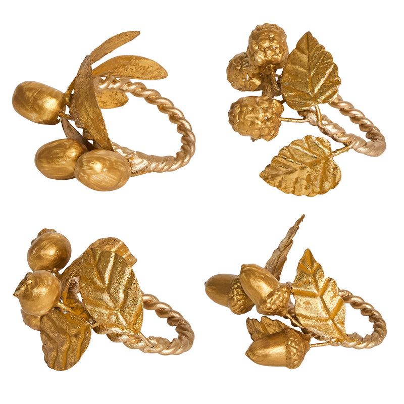 Forest Walk Leaf Napkin Ring Assorted - Gold