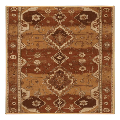 Machine Washable Persian Brown Area Rug