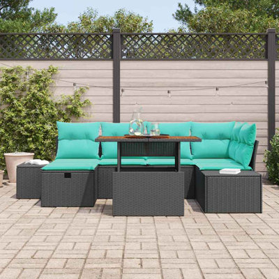 Ensemble de canapé de jardin réglable en hauteur 7 pièces vidaXL