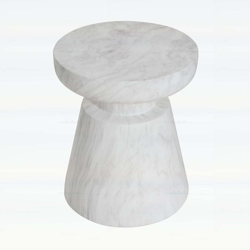 Table de bout légère et durable pour l'intérieur et l'extérieur, H 18 po x l 15 po x P 15 po, Blanc