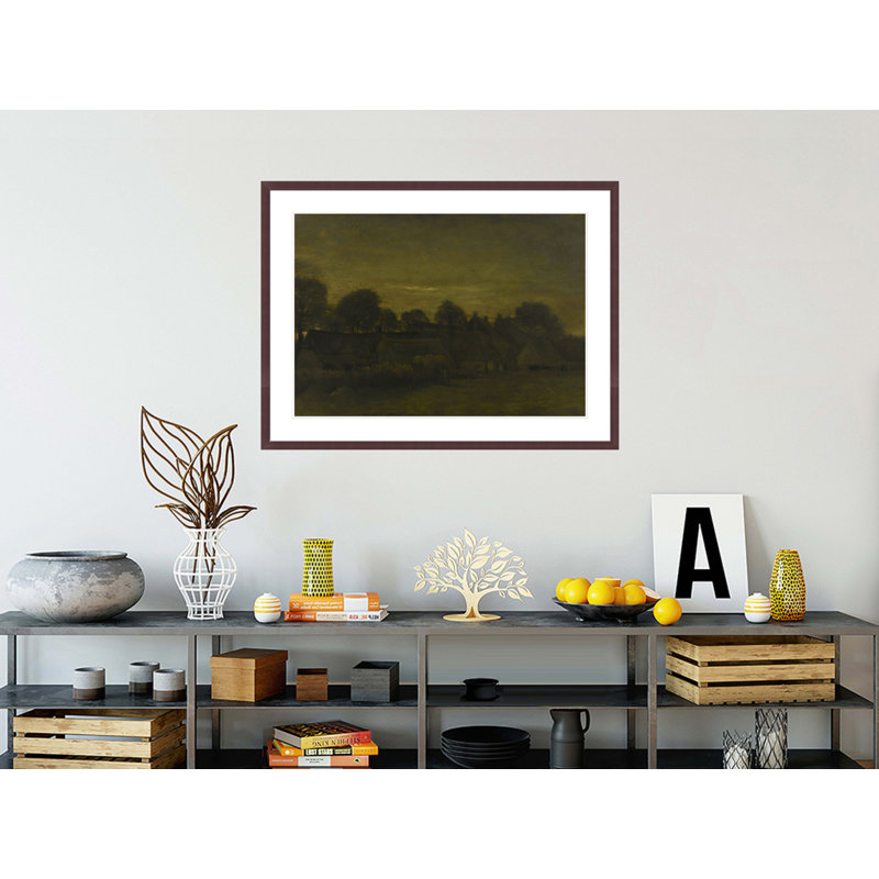 «Peasant Village at Dusk» par Vincent van Gogh, impression giclée encadrée, H 31,14 po x l 41,5 po