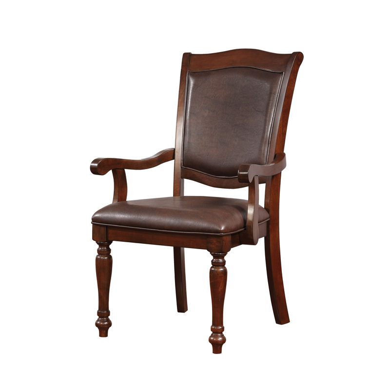 Fauteuil à dossier ouvert en cerisier brun Feynman