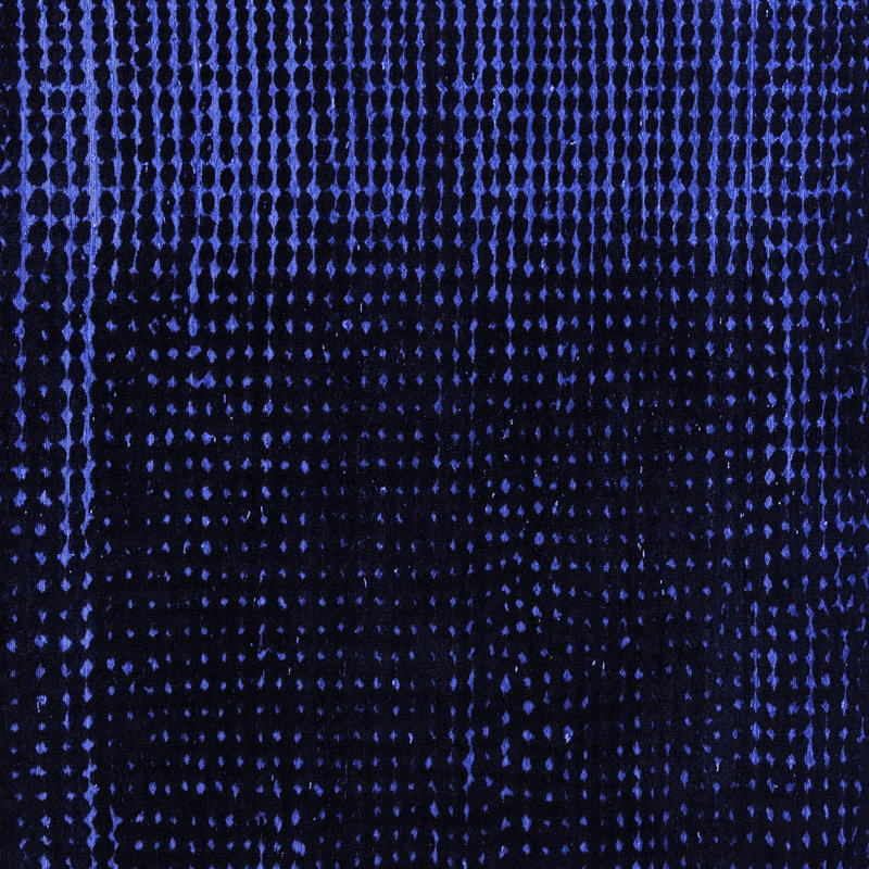 Tapis bleu abstrait en laine tissé à la machine 3 pi x 3 pi Alnita