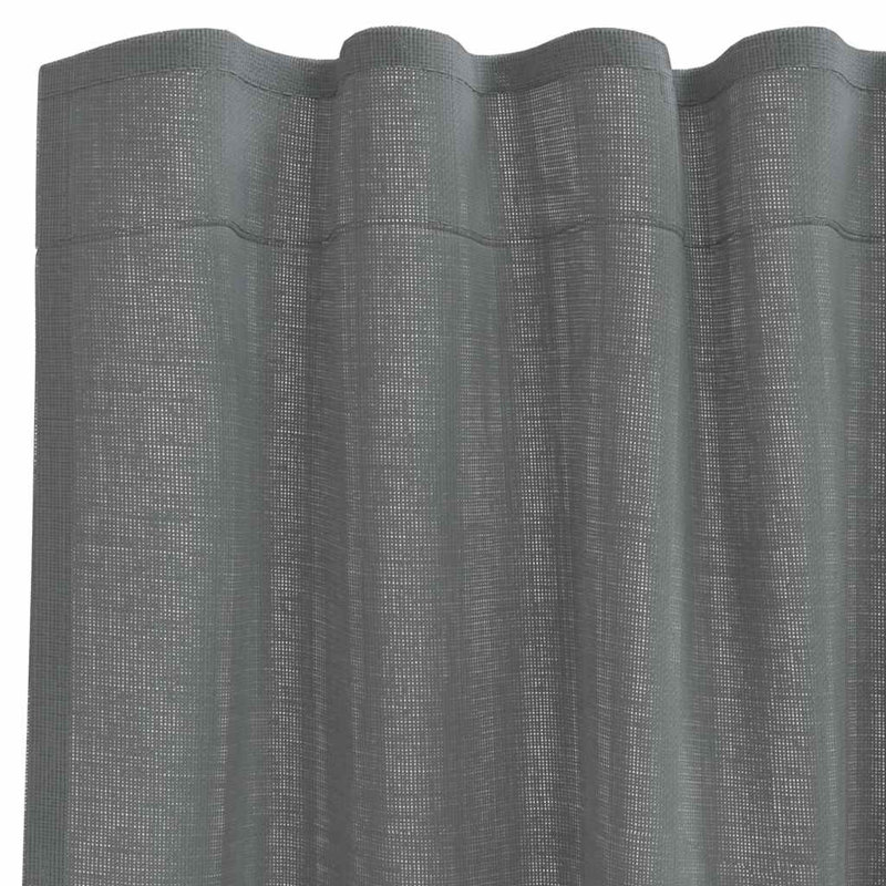 Semi Sheer Curtain Pair, 140cm Width x 245cm Drop, Dark Grey