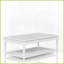Table basse transitionnelle blanche avec 2 tiroirs de rangement Roulettes, idéales pour le salon