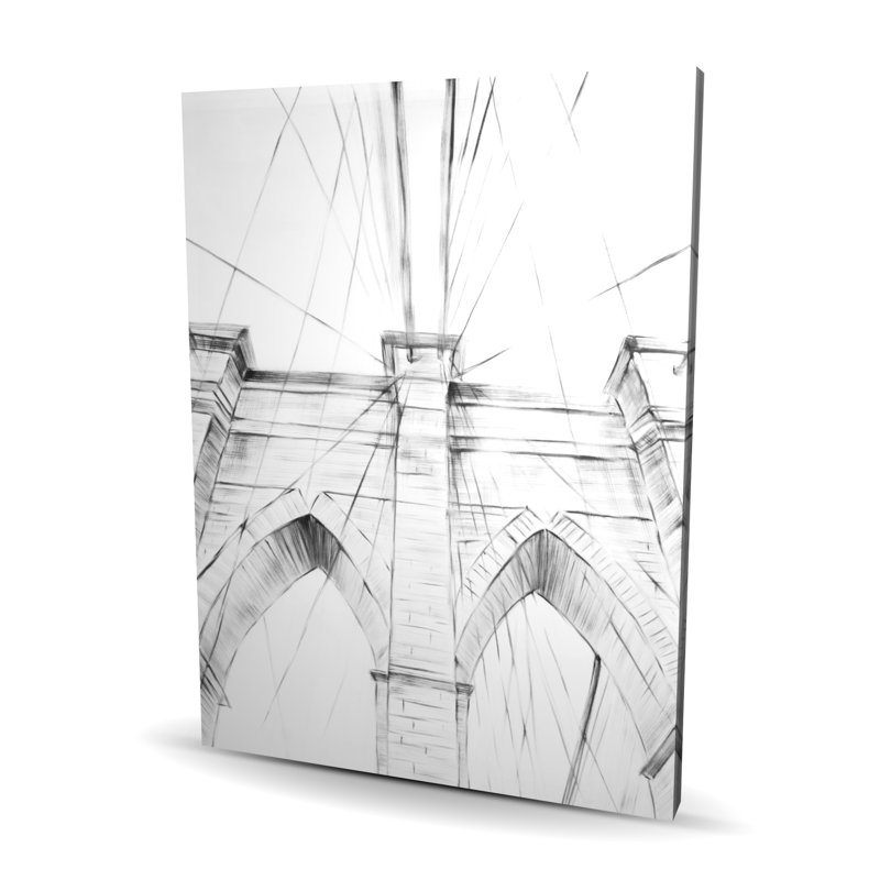 Croquis du pont de Brooklyn - Toile d'architecture pour le décor du salon