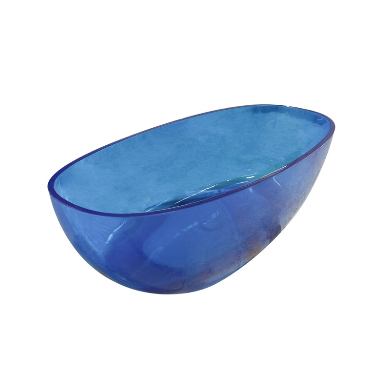 64 Inch Freestanding Solid Surface Soaking Bathtub For Bathroom