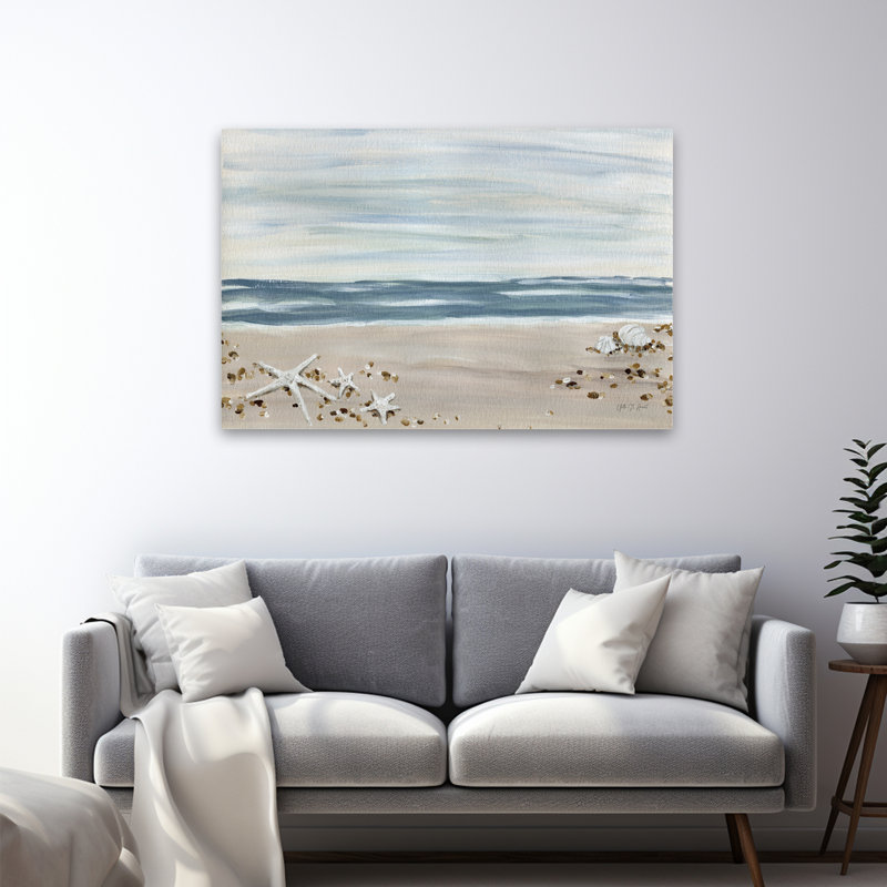 Coquillages au bord de la mer, H 48 po x l 32 po
