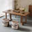 Brown Rectangular Solid Wood Dining Table-1733702290