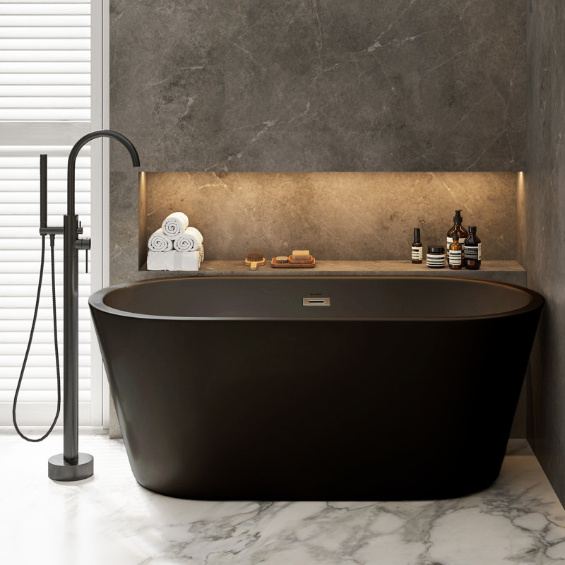 Baignoire autoportante 60 "Claire, Noir mat