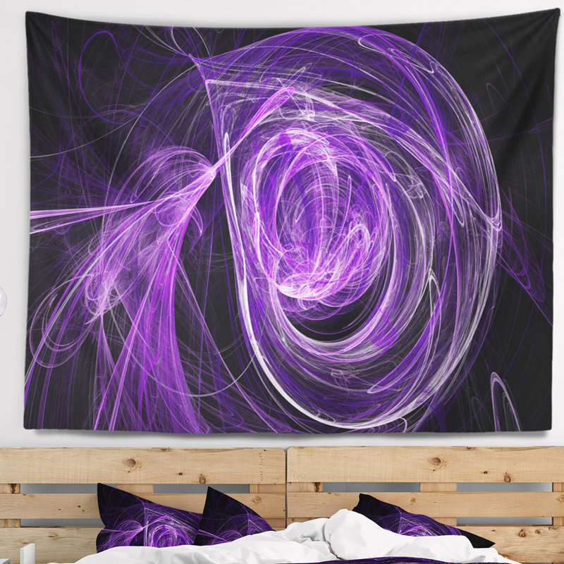 Tapisserie peluche boule violette Abstract, H 78 po x l 92 po