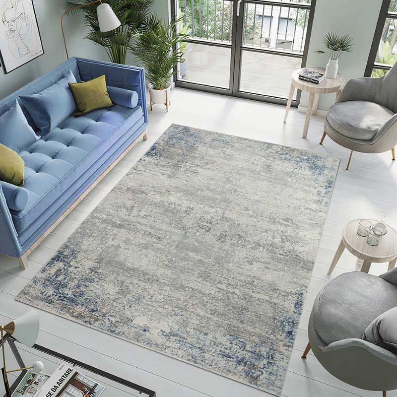 Pasargad Stella Gray/Blue Area Rug