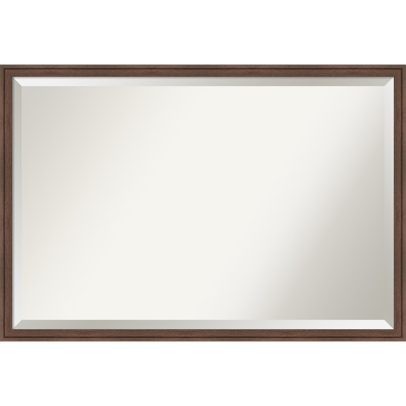 Miroir mural Florence, Rectangle, 25,75 po x 37,75 po, Brun moyen