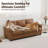 83" W Wide 3-Seater Upholstered Sofa Faux Leather Rolled Arms Couch-908981384