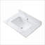 Plateau de meuble-lavabo en pierre frittée or 31 po avec lavabo encastré blanc Carrara 31 po | Trou de robinet simple, dosseret inclus | Blanc | Pierre frittée