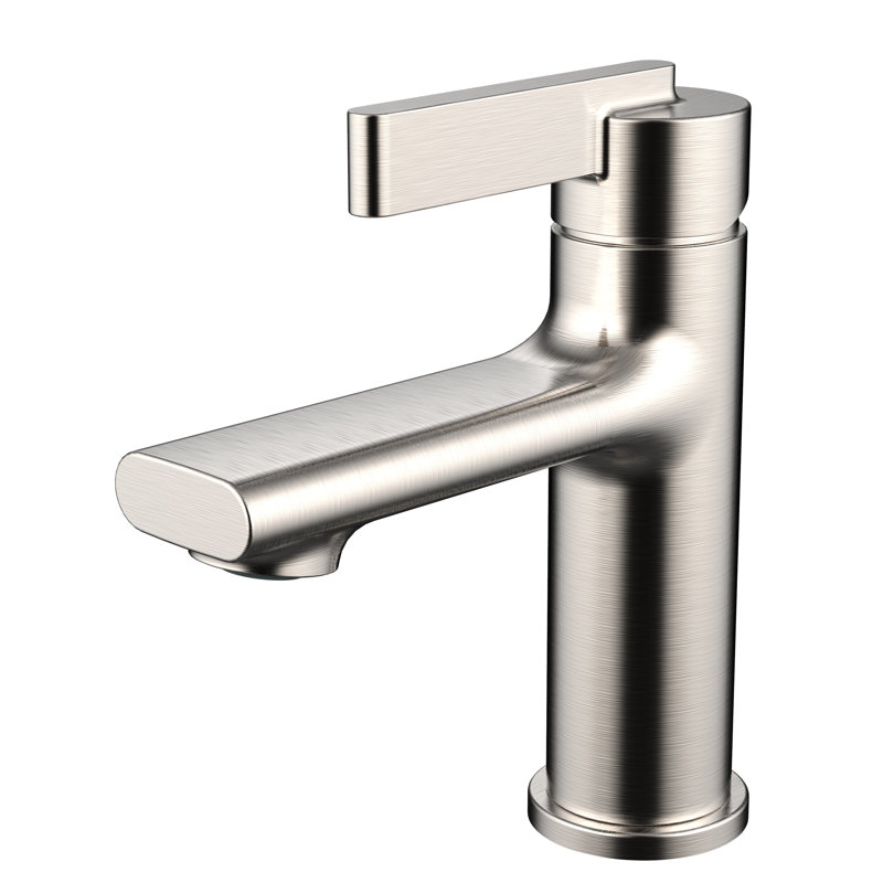 Single-handle Bathroom Faucet with Drain Assembly, Brushed Nickel