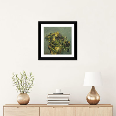 Panier de pensées sur une petite table par Vincent Van Gogh - Giclée sur toile tendue avec châssis