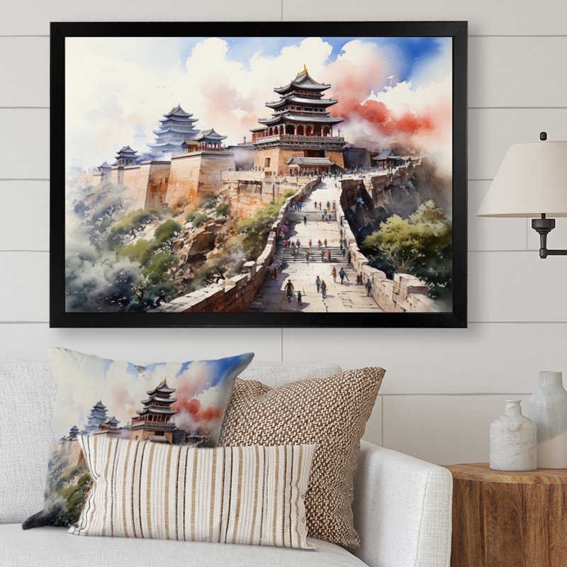«China Art Forbidden City II», reproduction d'art sur toile, H 24 po x l 32 po x P 1 po, Cadre simple noir