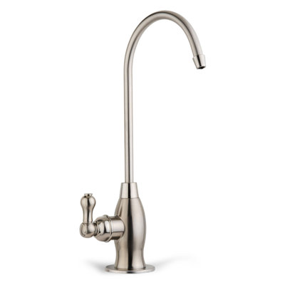 Robinet sans plomb iSpring GK1-BN pour système d'osmose inverse et système de filtration d'eau potable, style contemporain en forme de coke, bec haut, finition nickel brossé