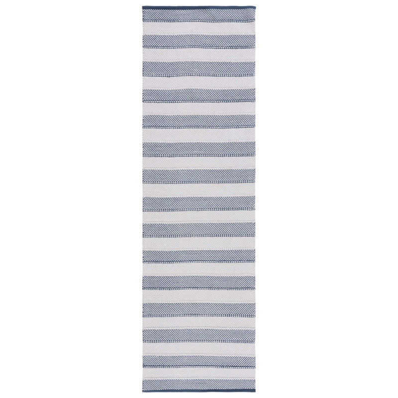 Tapis rayé kilim 803 gris / bleu, Tapis de couloir 2 pi 3 po x 8 pi