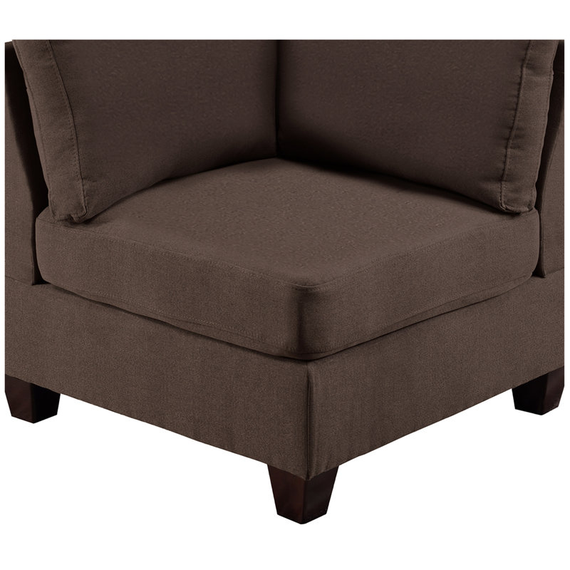 Café noir modulaire - 3 pièces, charisma de chaise en tissu d'aspect lin, structure en bois
