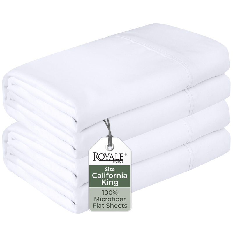 Ensemble de 2 ensembles de literie Royale Linens | Feuilles supérieures | Microfibre douce | Résistant aux taches | pour table de massage dortoir hôpital | Vendu séparément