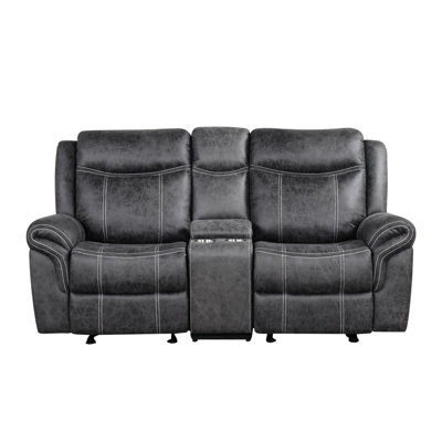 Microfibre gris foncé avec mécanisme en contreplaqué et coussin de dossier serré à hauteur de mouvement de 20 po