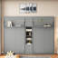 Lits simples escamotables doubles avec armoires et tablettes, gris-1000433483